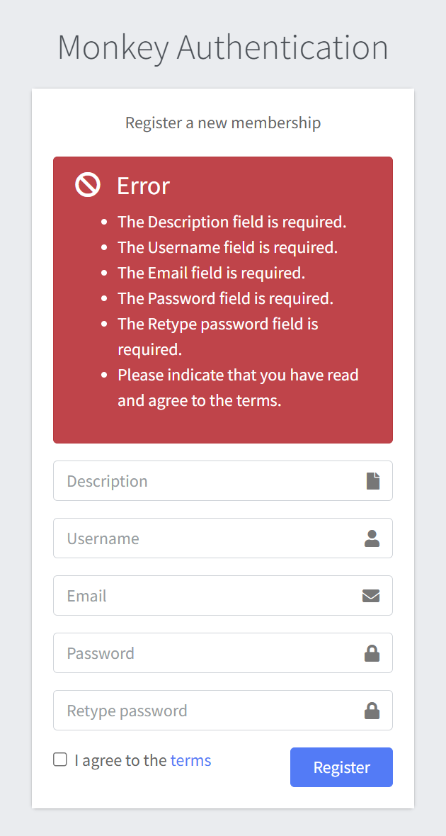 Registration required error