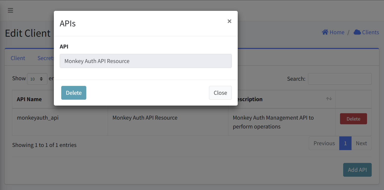 Remove an API
