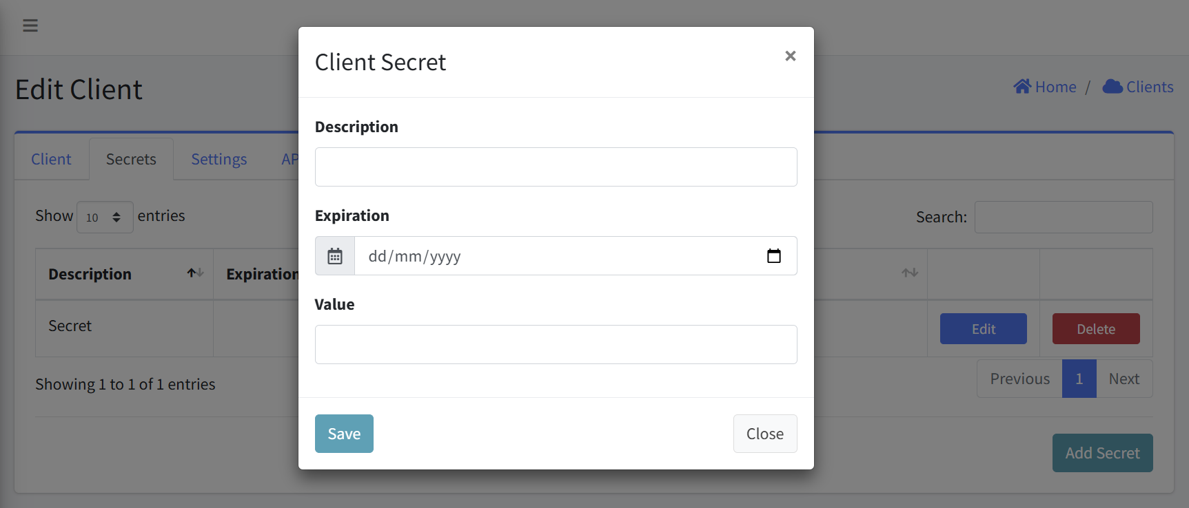 Create Secret