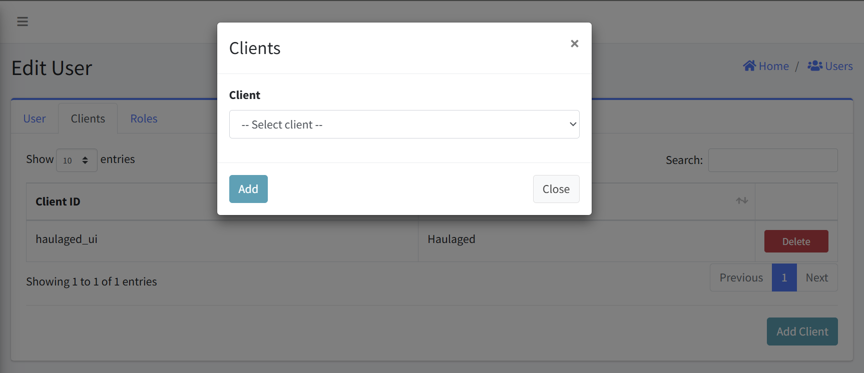 Add a Client